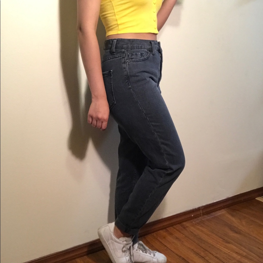 Washed out black BDG mom jeans
